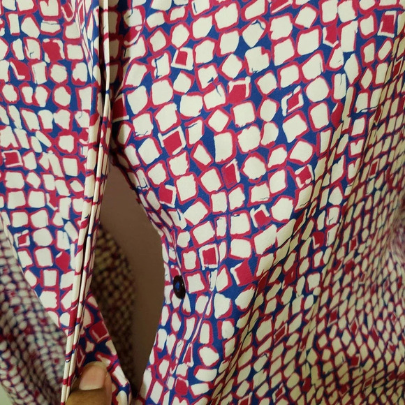 Vintage Blouse Button Down Red White & Blue by Jai Dalis New York Size 18 - Picture 7 of 8